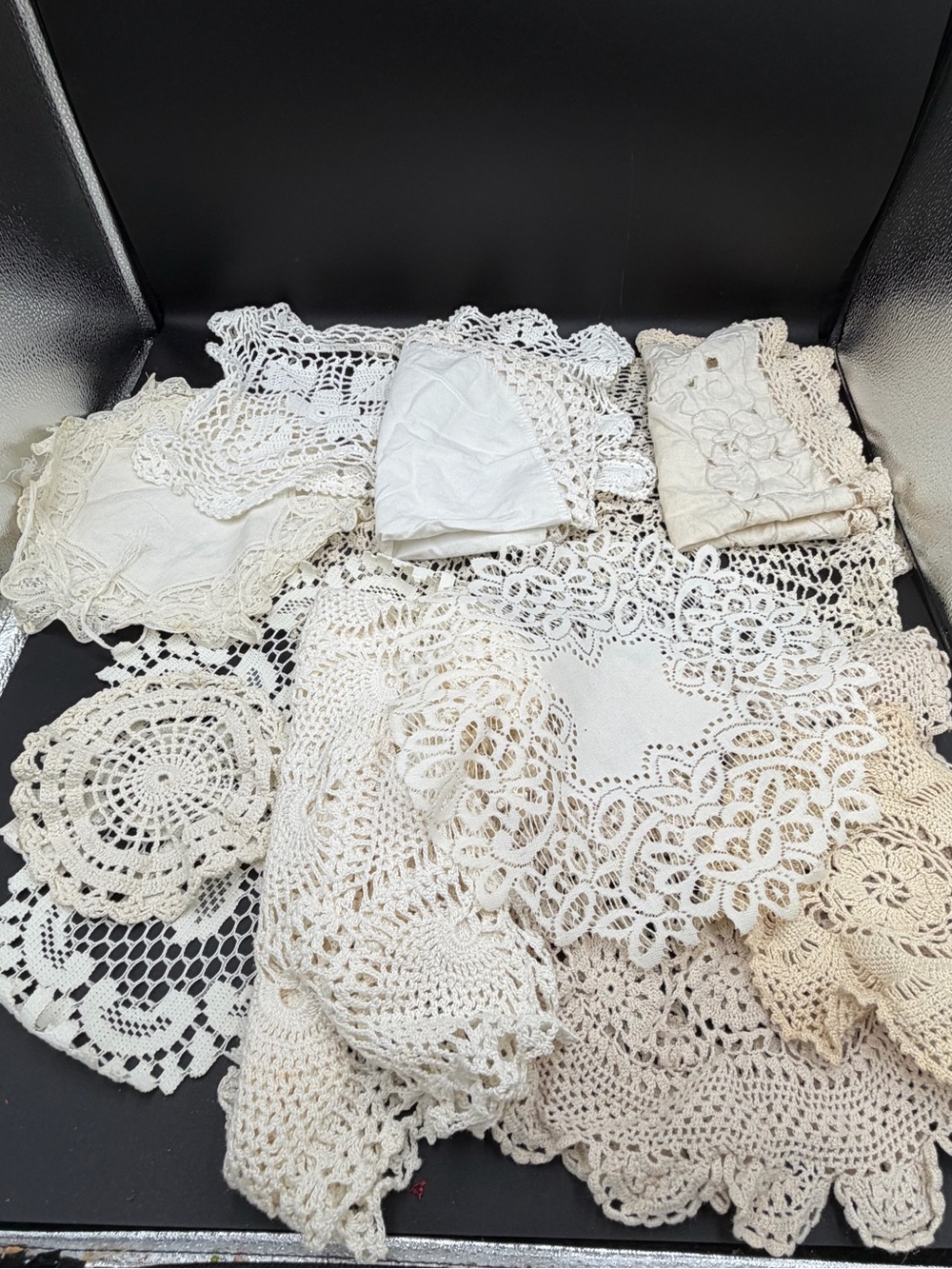 Assortment of Vintage Handmade Crochet and Lace Doilies